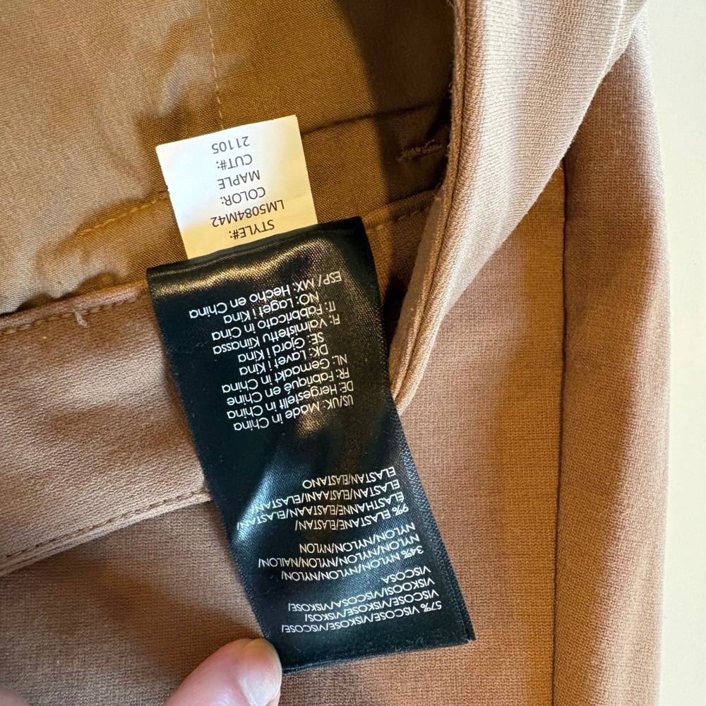 Liverpool Los Angeles Kelsey Knit Trousers Brown Straight Leg Pants Womens 12/31 - Picture 10 of 13